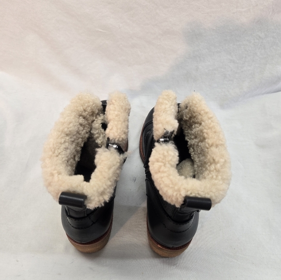 COACH Preston Women's 9.5B Black Leather Shearling Moto Booties Boots - Picture 5 of 10